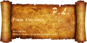 Papp Luciusz névjegykártya